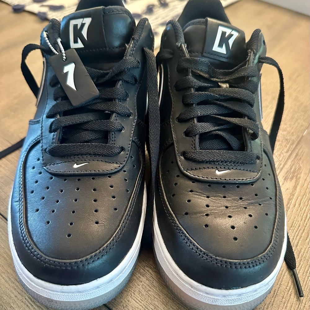 Nike Black Sneakers Classic Design Leather Upper
